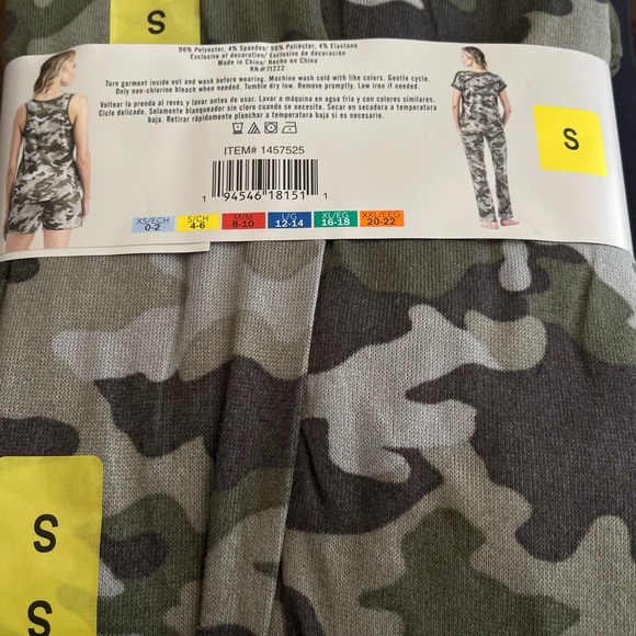 Lucky Brand Ladies' 4-Piece Pajama Set Green (Distressed Camo) S-M-L - Picture 5 of 12